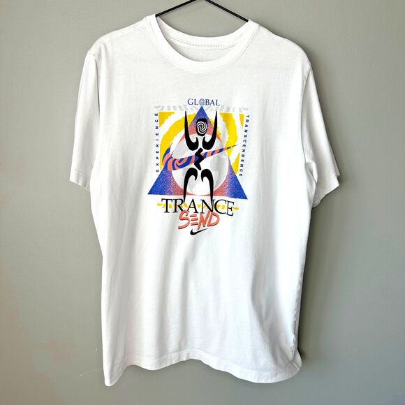 Nike Men's Transcend Festival T-Shirt SS Crew Neck White Size Medium - Picture 1 of 4